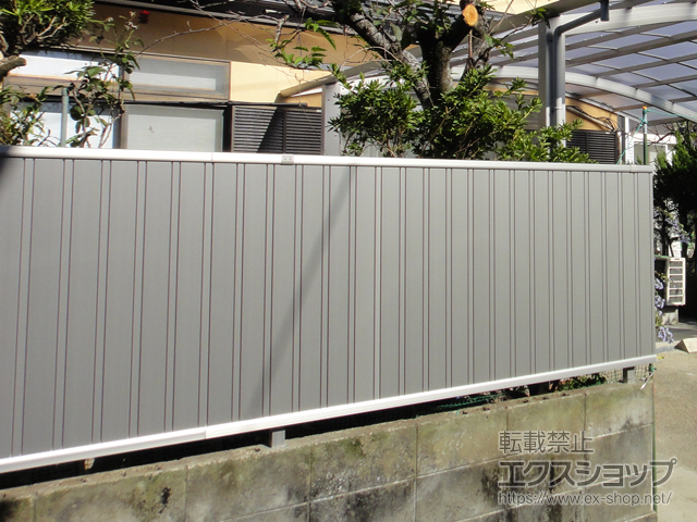 宮崎県宮崎市ののフェンス・柵 シンプレオフェンス6型 縦目隠し　自由柱施工 施工例