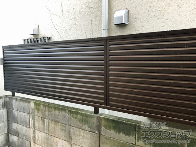 東京都府中市ののフェンス・柵 ミエーネフェンス 目隠しルーバータイプ 自由柱施工 施工例