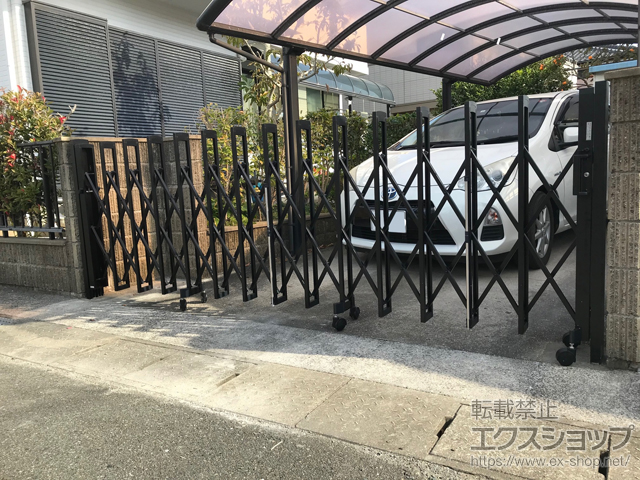 福岡県宗像市ののカーゲート トリップゲートII 2型 スタンダード ノンレール 片開き 37S 施工例