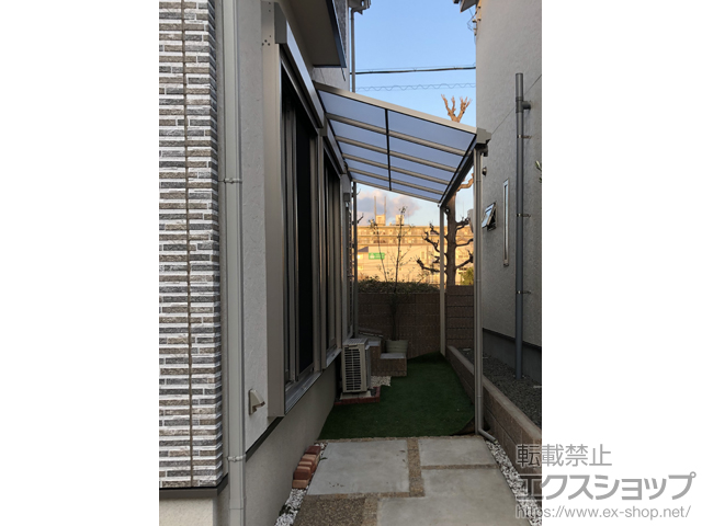 大阪府堺市ののテラス屋根 ソラリア F型 テラスタイプ 単体 積雪〜20cm対応 施工例