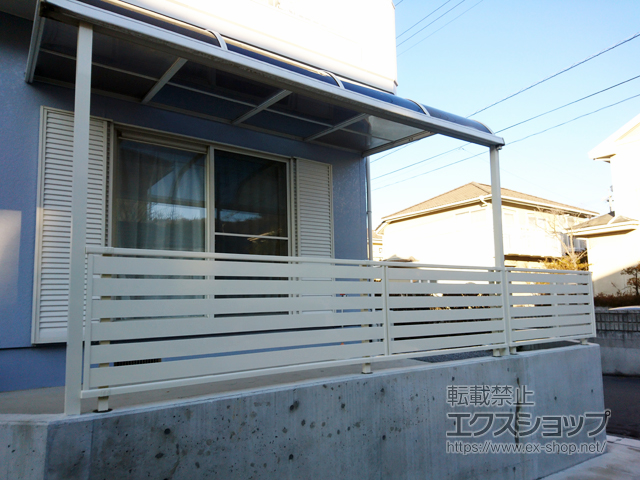 長野県上田市ののフェンス・柵 シンプレオフェンスSY1型 横スリット 自由柱施工 施工例