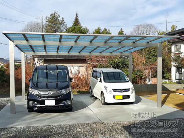広島県東広島市ののカーポート エフルージュ ツイン 積雪〜20cm対応 施工例
