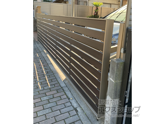 千葉県千葉市ののカーゲート ワイドオーバードアS5型 マテリアルカラー 電動式 施工例