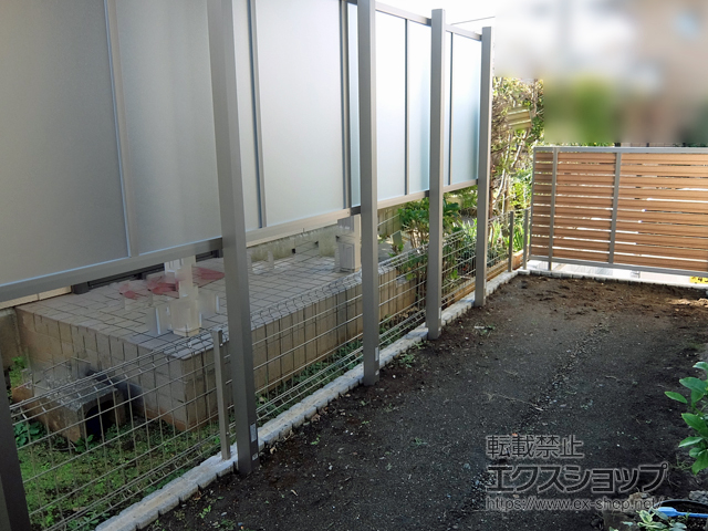 神奈川県海老名市ののフェンス・柵 ライシスフェンス P型 ポリカーボネート アルミ多段柱使用(パネル1段) 施工例