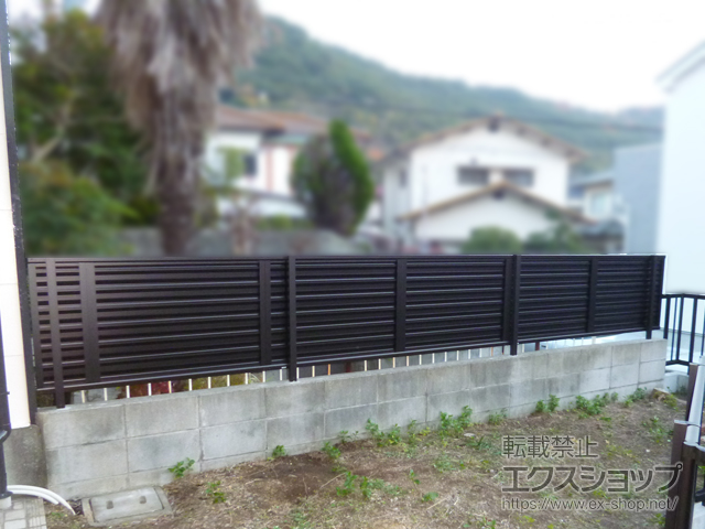 兵庫県神戸市ののフェンス・柵 ミエーネフェンス 目隠しルーバータイプ 自由柱施工 施工例