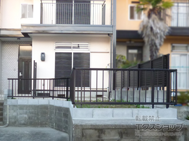 兵庫県神戸市ののフェンス・柵 ミエッタフェンス 防犯たて格子タイプ 自由柱施工 施工例