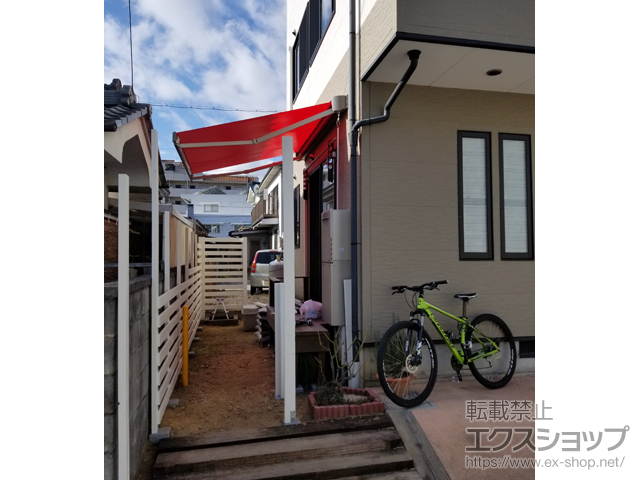 長野県松本市のLIXIL リクシル（トステム）のオーニング・日よけ 彩風 あやかぜ S型 手動式 施工例
