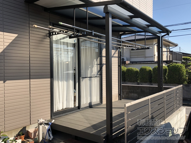 大分県大分市ののテラス屋根 ソラリア F型 テラスタイプ 単体 積雪〜20cm対応 施工例