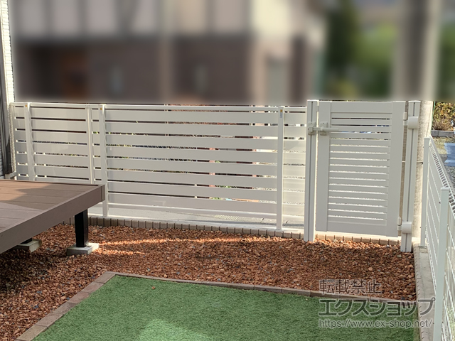 静岡県田方郡函南町ののフェンス・柵 シンプレオフェンスSY1型 横スリット 自由柱施工 施工例