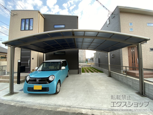熊本県熊本市ののカーポート ネスカR (ラウンドスタイル) ワイド 積雪〜20cm対応 施工例