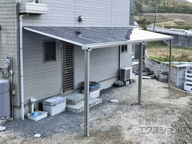 岡山県備前市ののテラス屋根 ソラリア F型 テラスタイプ 連棟 積雪〜20cm対応 施工例