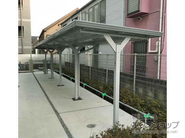 東京都中野区ののサイクルポート・駐輪場 イナバ自転車置場 BYNタイプ 4連続タイプ 埋め込み式 施工例