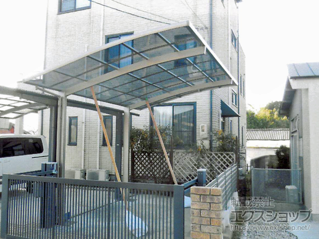 岡山県岡山市ののカーポート ネスカR (ラウンドスタイル) 積雪〜20cm対応 施工例