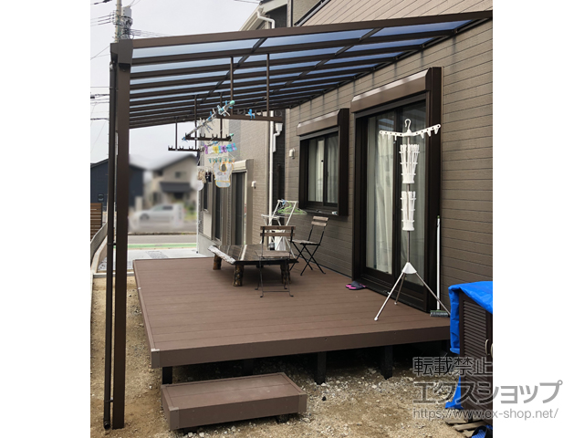 福岡県北九州市ののテラス屋根 ソラリア F型 テラスタイプ 単体 積雪〜20cm対応 施工例