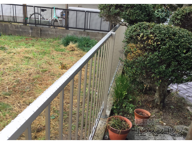三重県津市ののフェンス・柵 ミエッタフェンス 防犯たて格子タイプ 自由柱施工 施工例