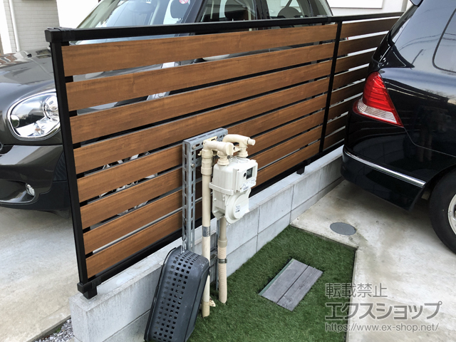 東京都杉並区ののフェンス・柵 モクアルフェンス 横板タイプ　自由柱施工 施工例