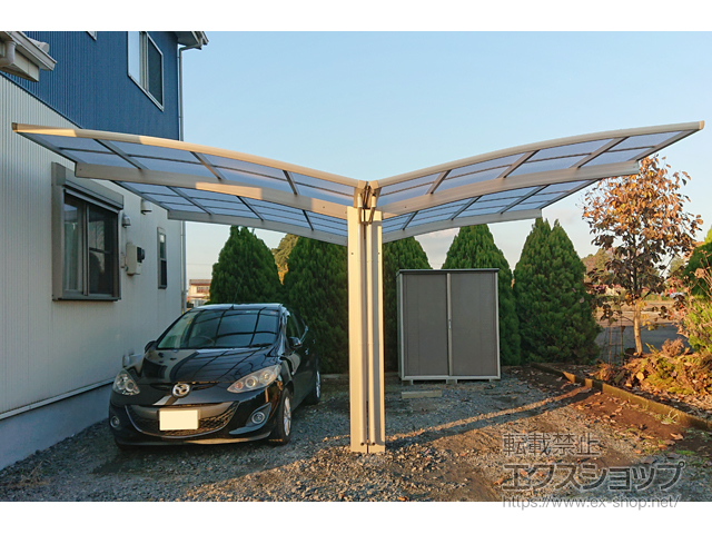 栃木県宇都宮市ののカーポート プレシオスポート Y合掌 積雪〜20cm対応 施工例