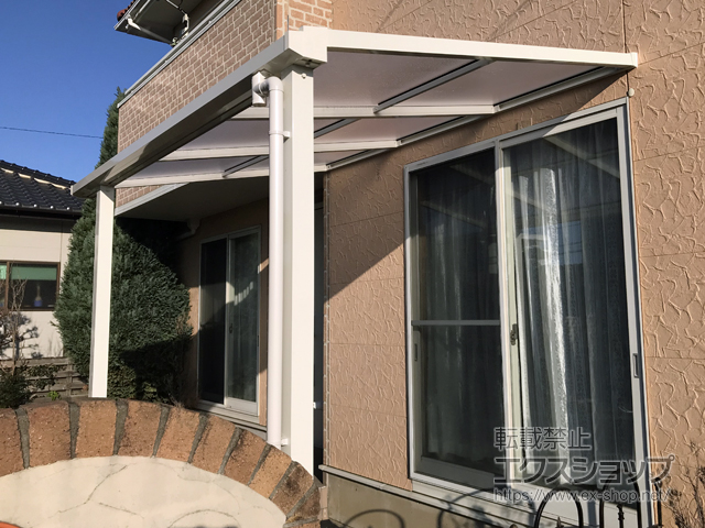 茨城県ひたちなか市ののテラス屋根 ソラリア F型 テラスタイプ 単体 積雪〜20cm対応 施工例