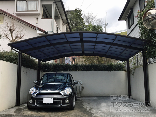 福岡県宗像市ののカーポート プレシオスポート ワイド 積雪〜20cm対応 施工例