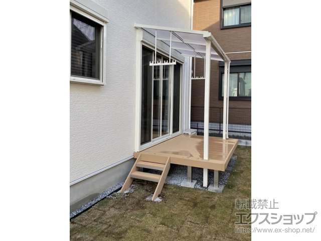 千葉県流山市ののテラス屋根 ソラリア F型 テラスタイプ 単体 積雪〜20cm対応 施工例