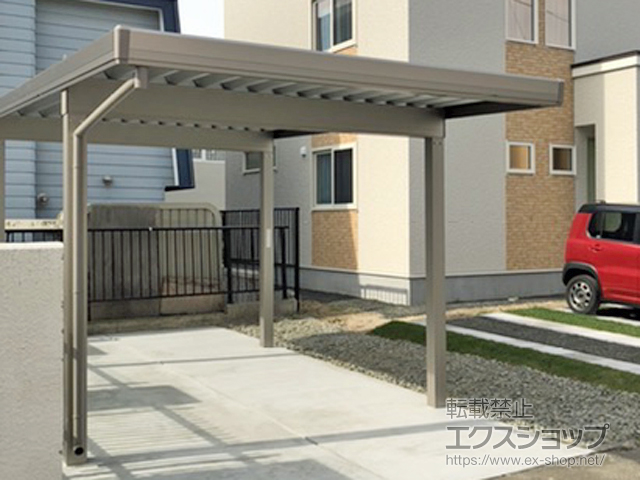 北海道札幌市のLIXIL リクシル（トステム）のカーポート テリオスポートIII 3000 角柱4本柱 積雪〜100cm対応 施工例