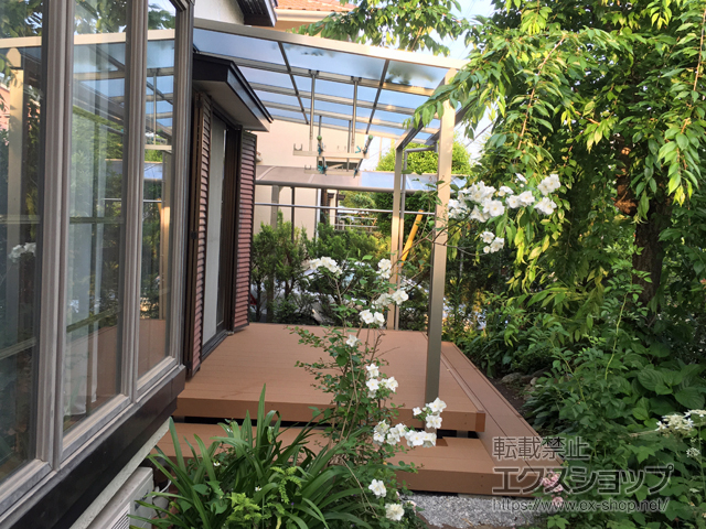 埼玉県白岡市ののテラス屋根 ソラリア F型 テラスタイプ 単体 積雪〜20cm対応 施工例