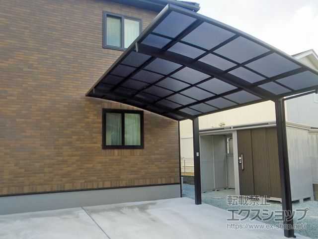 宮城県仙台市ののカーポート ネスカR (ラウンドスタイル) 台風補償付 積雪〜30cm対応 施工例