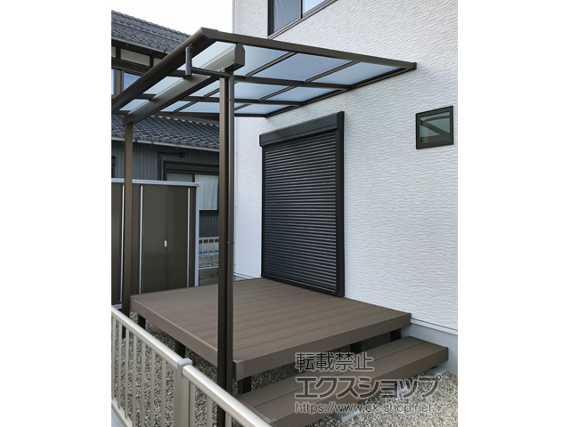 滋賀県愛知郡愛荘町ののテラス屋根 ソラリア F型テラスタイプ 単体 積雪〜20cm対応 施工例