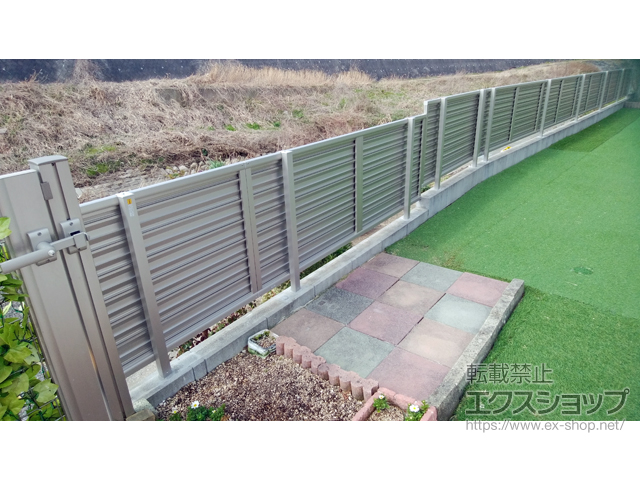 千葉県君津市ののフェンス・柵 ミエーネフェンス 目隠しルーバータイプ 自由柱施工 施工例