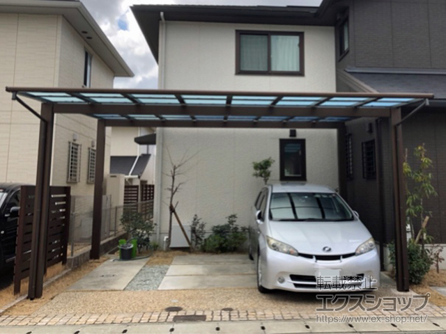 兵庫県神戸市ののカーポート エフルージュ ツイン 積雪〜20cm対応 施工例