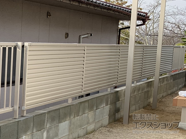 広島県福山市ののフェンス・柵 ミエッタフェンス 防犯たて格子タイプ 自由柱施工 施工例