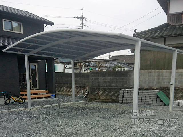 岡山県津山市ののカーポート ネスカR (ラウンドスタイル) ワイド 積雪〜20cm対応 施工例