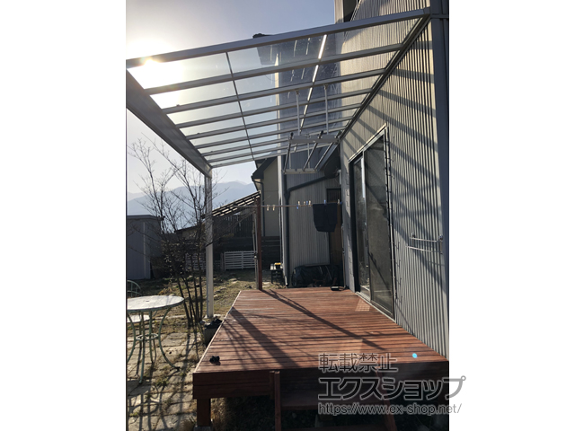 長野県北安曇郡池田町ののテラス屋根 スピーネ F型 1500 テラスタイプ 単体 積雪〜50cm対応 施工例