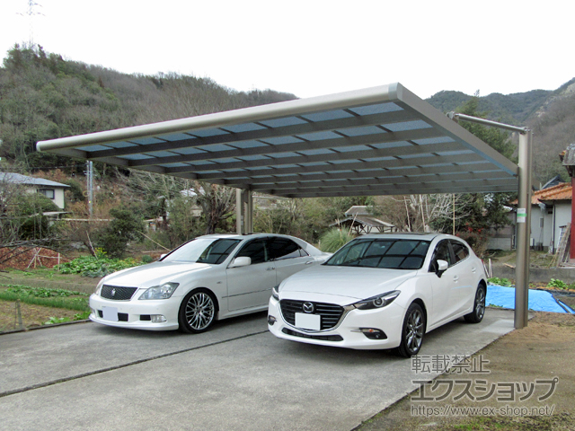 岡山県岡山市ののカーポート 4G フォーグワイド 積雪〜20cm対応 施工例