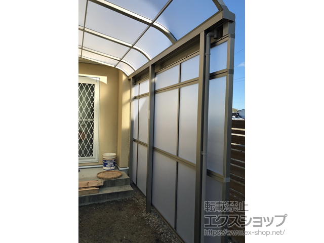 岐阜県美濃加茂市ののストックヤード スピーネストックヤードR型 パネルタイプ スクリーン仕様 積雪〜20cm対応 施工例