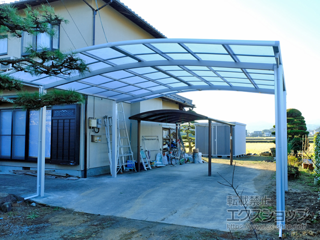 香川県高松市ののカーポート ネスカR (ラウンドスタイル) ワイド 積雪〜20cm対応 施工例