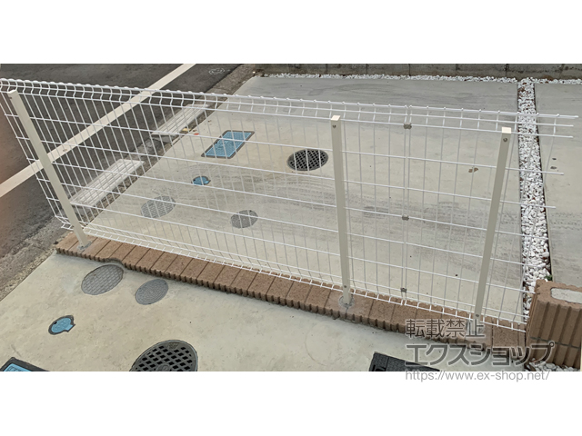 埼玉県川越市ののフェンス・柵 イーネットフェンス 2F型　自由柱施工 施工例