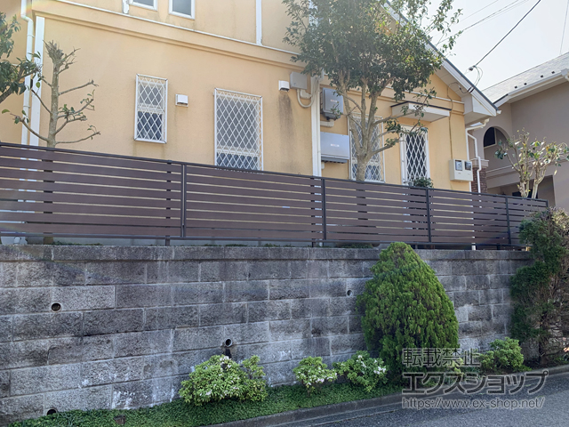 千葉県四街道市ののフェンス・柵 モクアルフェンス 横板タイプ 自由柱施工 施工例