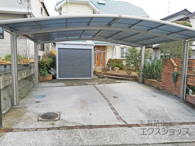 千葉県木更津市ののカーポート フーゴR (ラウンドスタイル) ワイド 積雪〜20cm対応 施工例