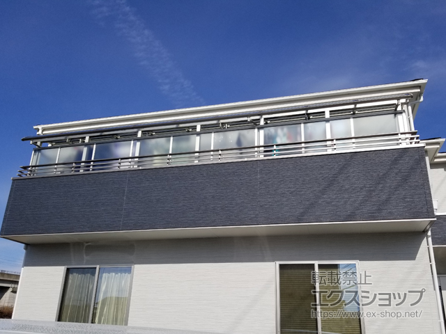 福島県郡山市ののバルコニー・ベランダ屋根 ソラリア R型 屋根タイプ 三連棟 積雪〜20cm対応 施工例