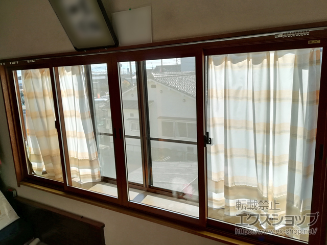 奈良県生駒郡斑鳩町のの二重窓（内窓） インプラス ダストバリア仕様 引違い窓 4枚建 施工例