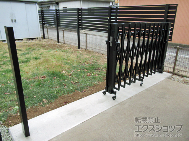 長野県千曲市ののカーゲート アルシャインII L型 Aタイプ ノンレール 片開き 360S 施工例