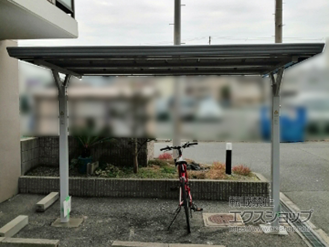 大阪府大阪市ののサイクルポート・駐輪場 イナバ自転車置場 BYNタイプ 独立タイプ　埋め込み式（BYN-28U） 施工例