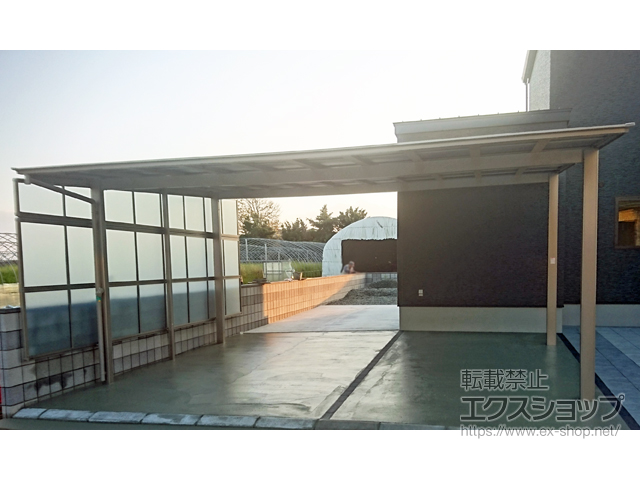 福岡県柳川市ののカーポート フーゴF ワイド 積雪〜20cm対応 台風補償付 施工例