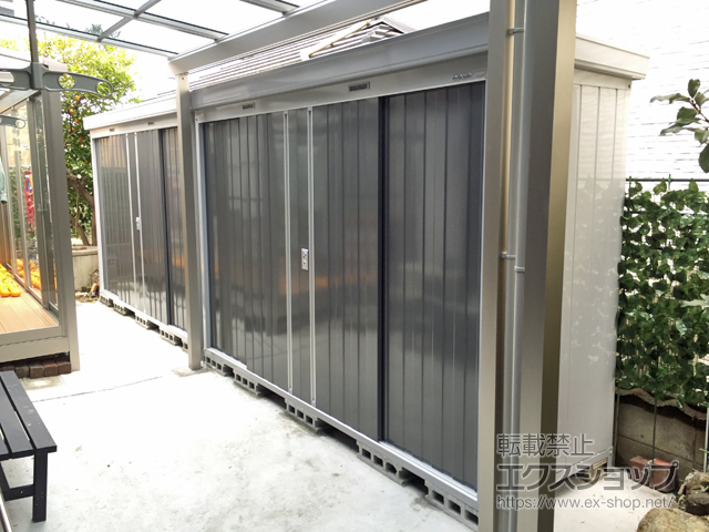 福岡県京都郡苅田町のの物置・屋外倉庫 ネクスタ 一般型 3050×950×2020 （2台） NXN-29S-PG 施工例