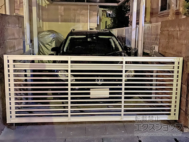 千葉県大網白里市ののカーゲート 【特注】オーバードアS1型 手動式 施工例