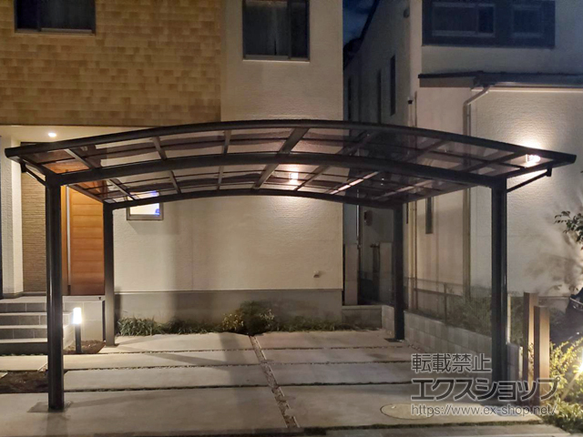 千葉県松戸市ののカーポート ネスカR (ラウンドスタイル) ワイド 積雪〜20cm対応 施工例