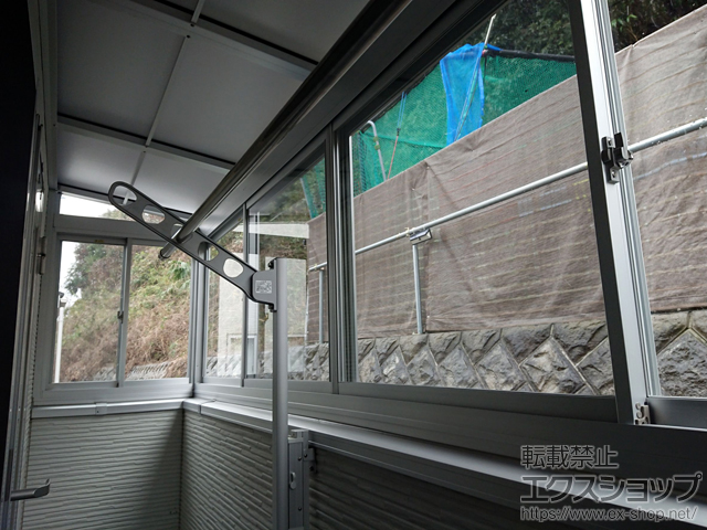 神奈川県川崎市ののテラス囲い・サンルーム サニージュ F型 造り付けバルコニー納まり ランマ無 積雪〜20cm対応 施工例