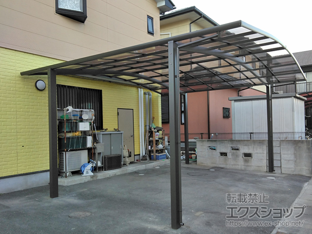 三重県松阪市ののカーポート ネスカR (ラウンドスタイル) ワイド 積雪〜20cm対応 施工例