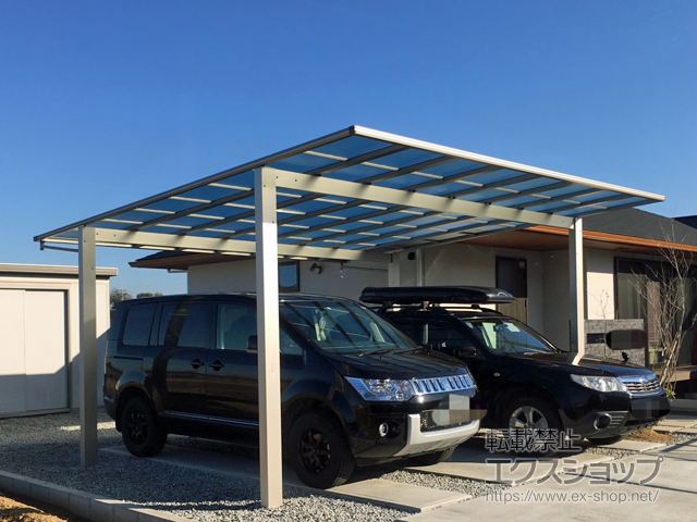 奈良県大和郡山市ののカーポート エフルージュ ツイン 積雪〜20cm対応 施工例